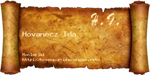 Hovanecz Ida névjegykártya