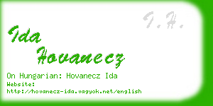 ida hovanecz business card